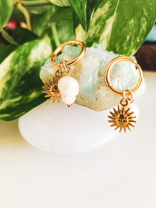 Sun and Sea Hoop Earrings